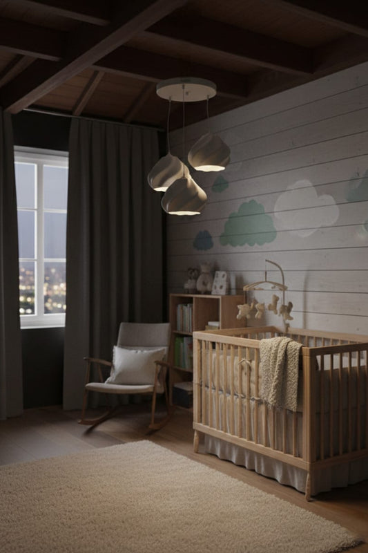 Beyaz Minimal Dalga Tasarım 3’lü Sarkıt Avize, Modern Ev Aydınlatma