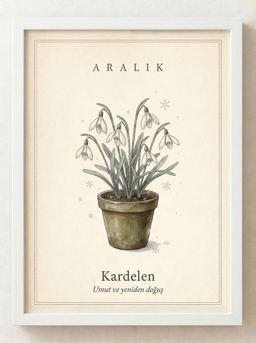 Botanik Çiçek Tablosu – Çiçek Koleksiyonu No. 013 | Çerçeveli Tablo 30x40