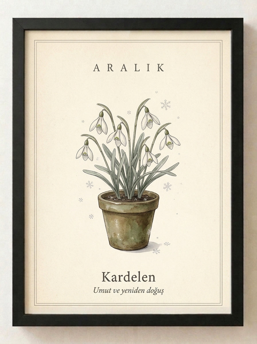 Botanik Çiçek Tablosu – Çiçek Koleksiyonu No. 013 | Çerçeveli Tablo 30x40