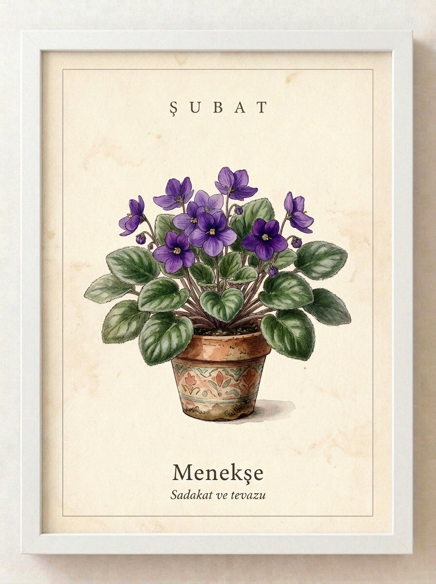 Botanik Çiçek Tablosu – Çiçek Koleksiyonu No. 09 | Çerçeveli Tablo 30x40