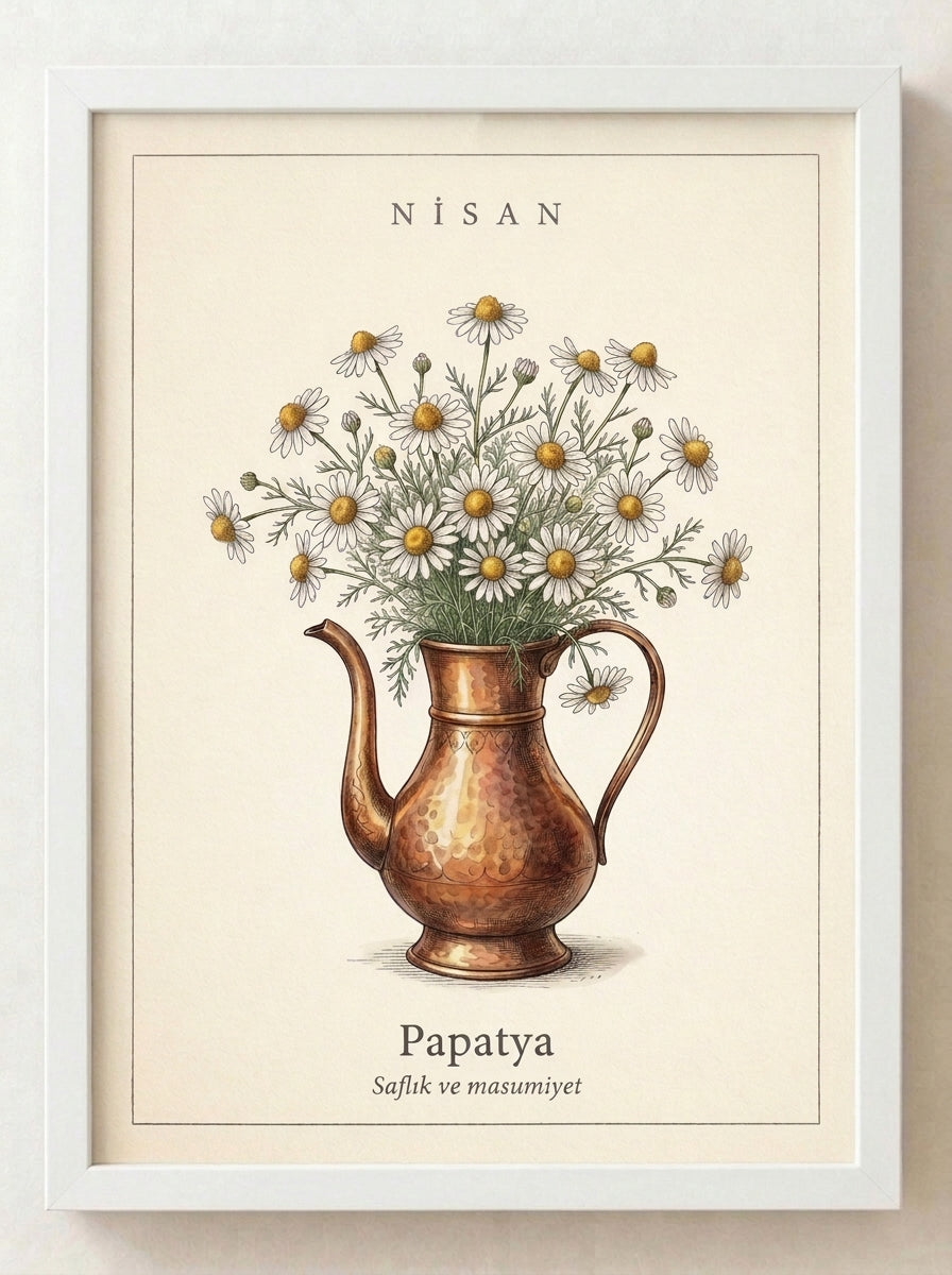Botanik Çiçek Tablosu – Çiçek Koleksiyonu No. 05 | Çerçeveli Tablo 30x40