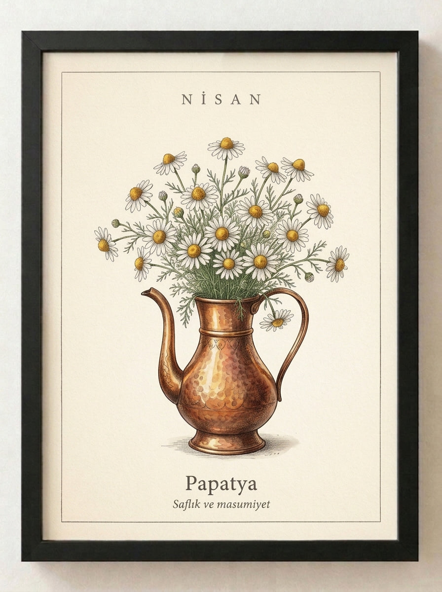 Botanik Çiçek Tablosu – Çiçek Koleksiyonu No. 05 | Çerçeveli Tablo 30x40