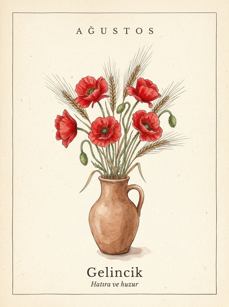 Botanik Çiçek Tablosu – Çiçek Koleksiyonu No. 04 | Çerçeveli Tablo 30x40