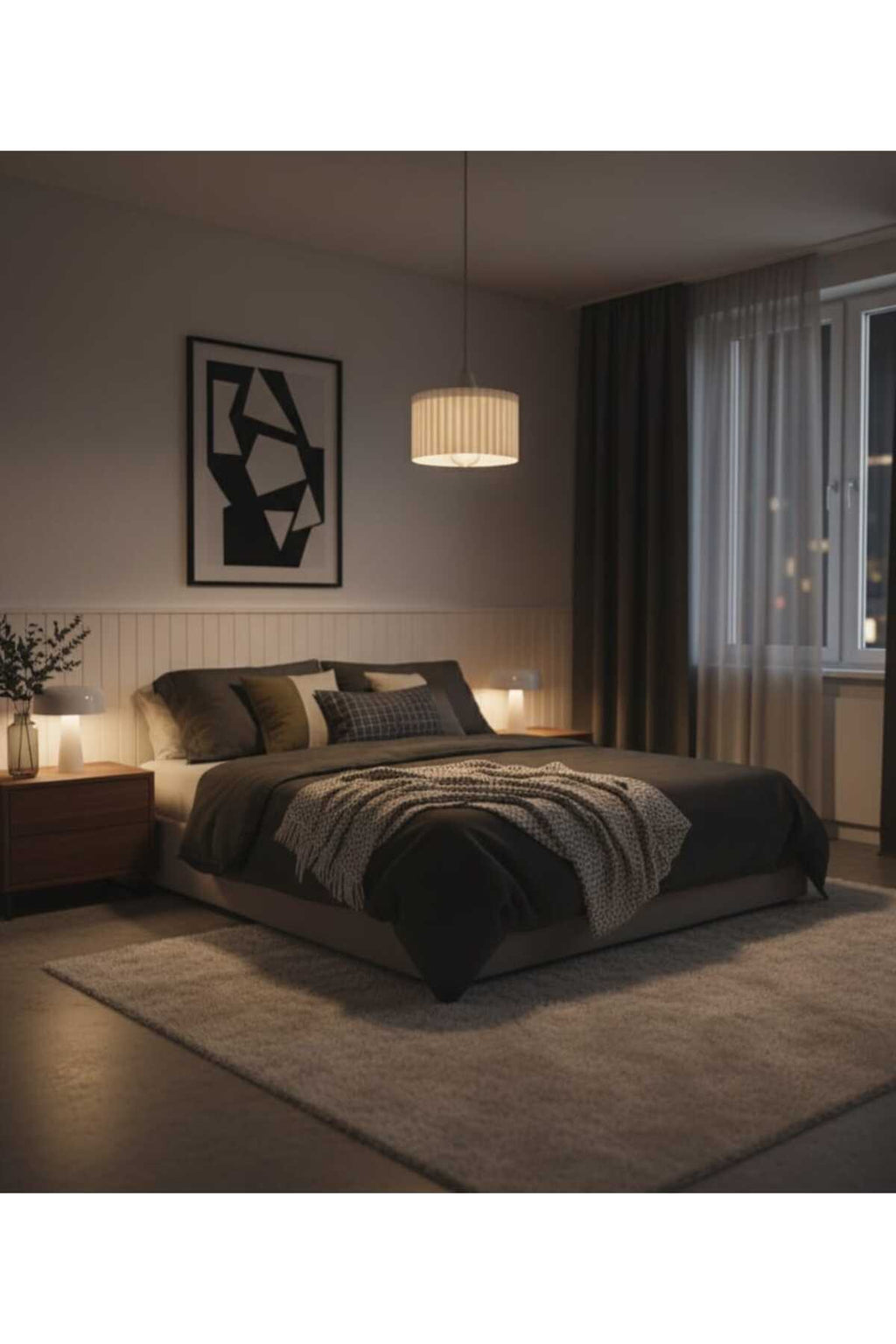 Lüks Beyaz Renk Modern Dekoratif Salon, Oturma Odası ve Mutfak Sarkıt Avize (Lamba Hediyedir)
