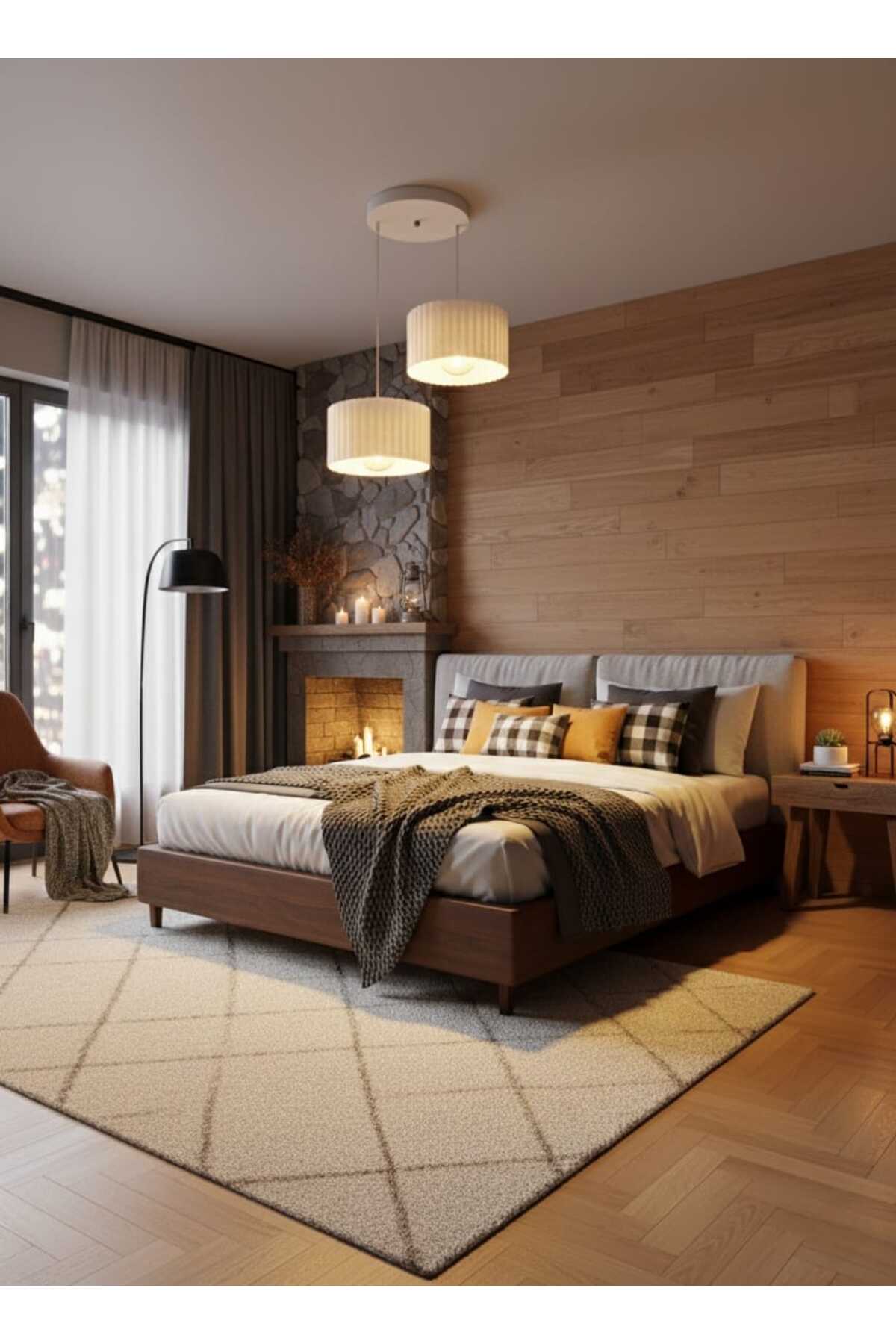 Lüks Beyaz Renk 2'li Modern Dekoratif Salon, Oturma Odası ve Mutfak Sarkıt Avize (Lamba Hediyedir)