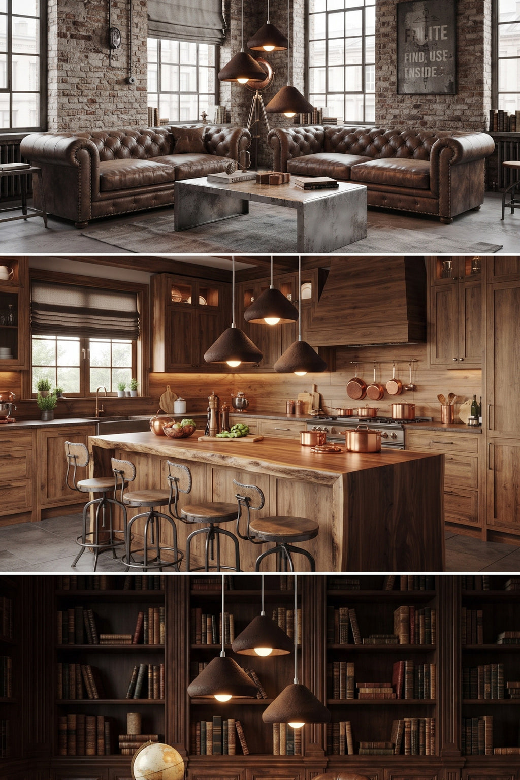 Mantar Başlıklı 3'lü Sarkıt Avize 24 x 24 Modern Tasarım Salon ve Mutfak Aydınlatma Dekoratif Sarkıt Lamba