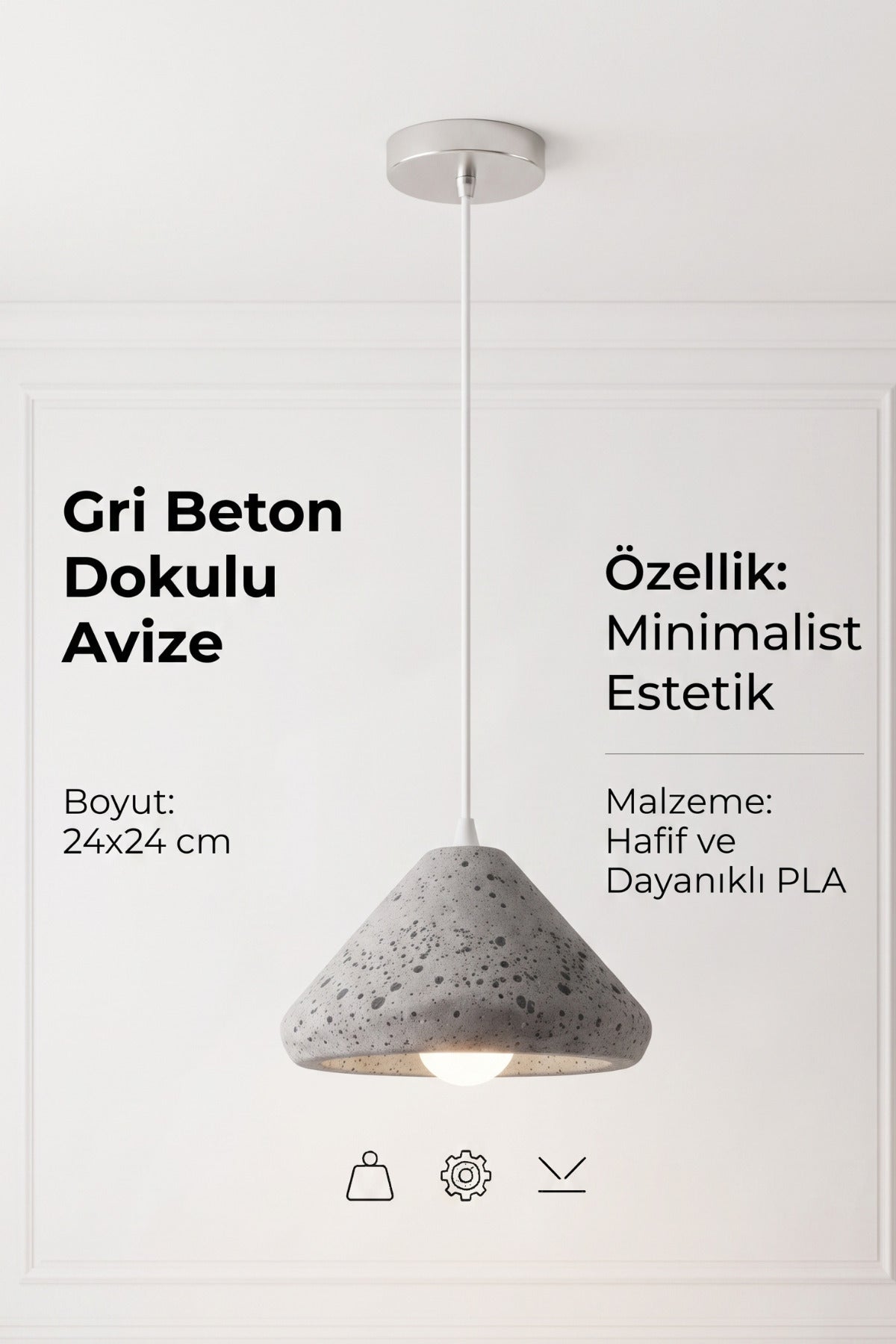 Mantar Başlıklı 3'lü Sarkıt Avize 24 x 24 Modern Tasarım Salon ve Mutfak Aydınlatma Dekoratif Sarkıt Lamba