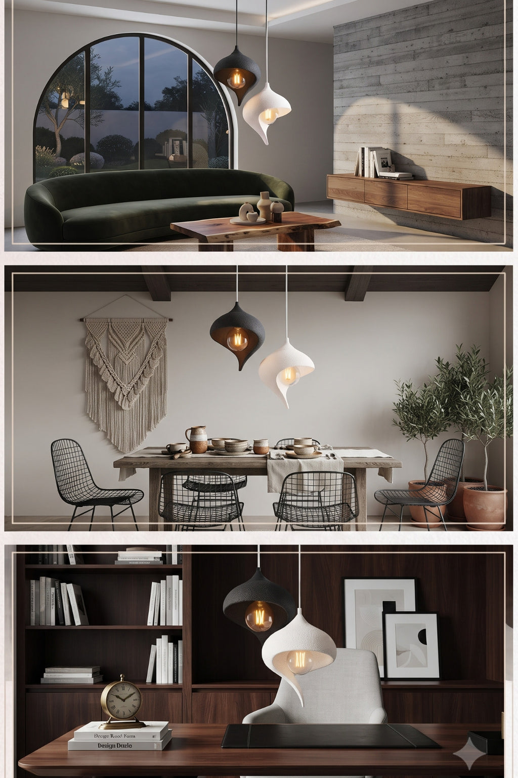 Modern Damla Formlu İkili Sarkıt Avize 30x22 cm Dekoratif Tasarım Salon ve Yatak Odası Aydınlatması