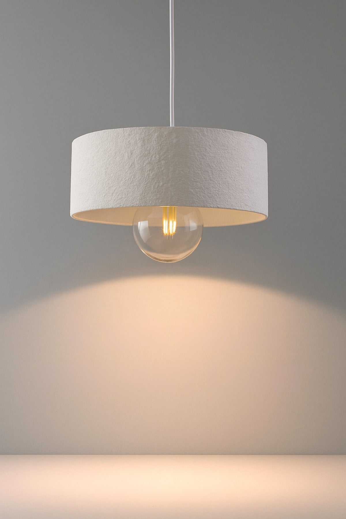 Oval Lüks Beton Görünümlü Modern Avize Vegan Toz Tutmayan Salon, Mutfak, Oturma Odası