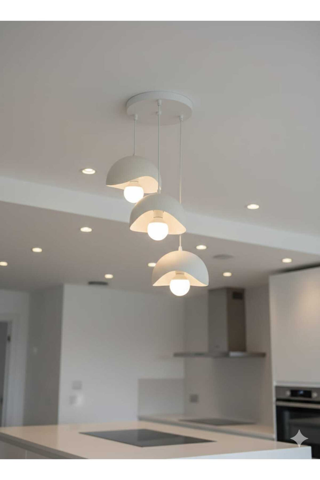 3 Lü Sarkıt Avize Rustik E27 Modern Avize Bohem Beton Görünüm (Normal Led Ampul e27 Hediye)