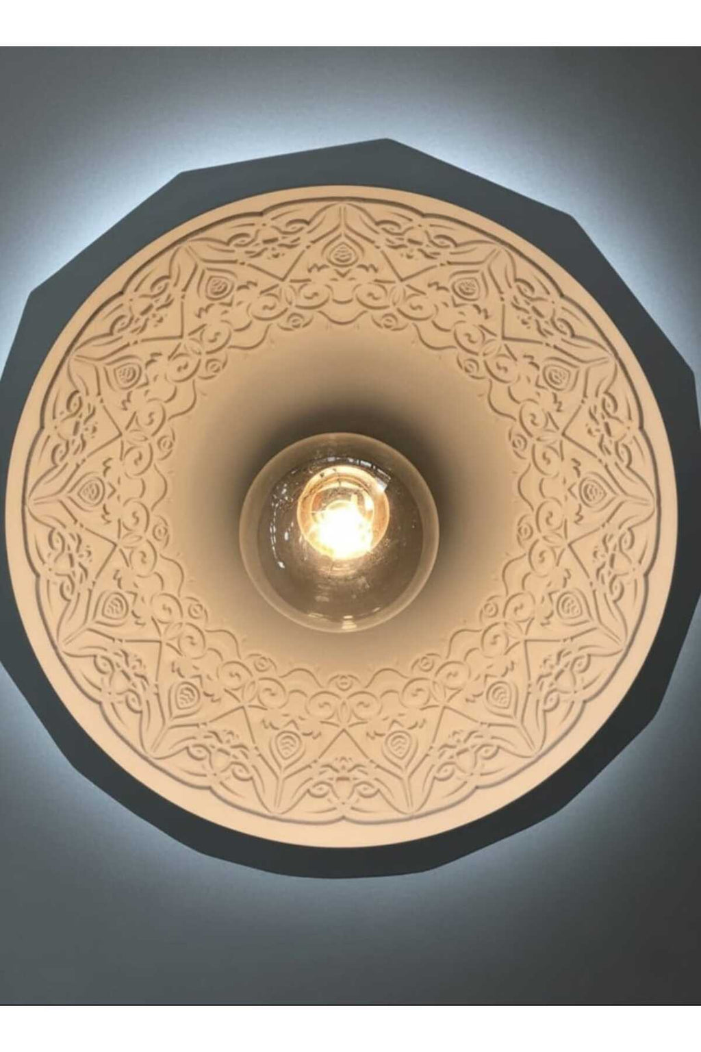 Modern Mozaik Desen Özel Beton Görünümlü Doku Rustik İç Desenli Sarkıt Avize