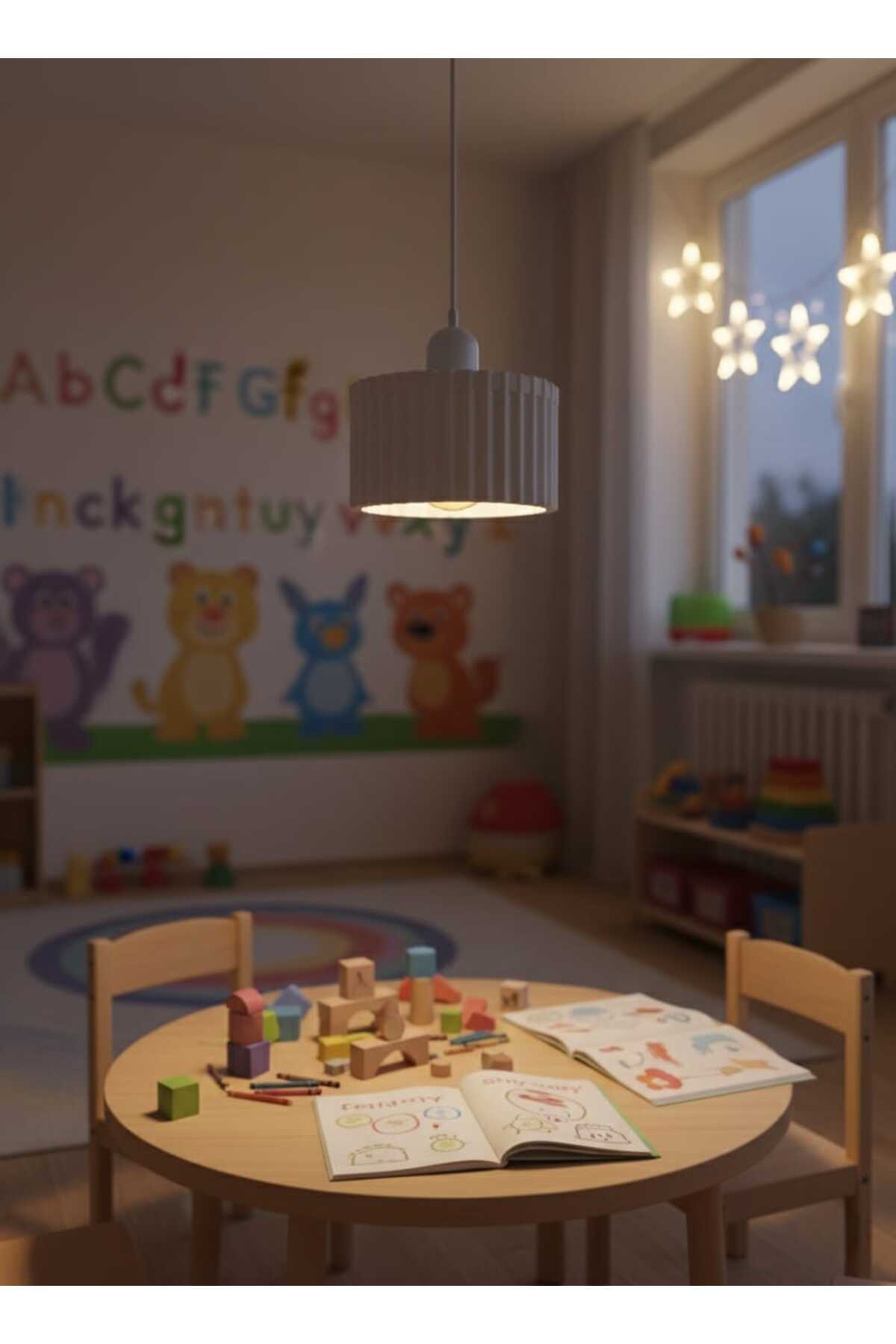 Lüks Beyaz Renk Modern Dekoratif Salon, Oturma Odası ve Mutfak Sarkıt Avize (Lamba Hediyedir)
