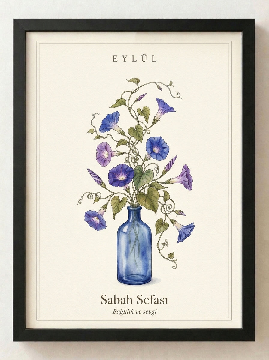 Botanik Çiçek Tablosu – Çiçek Koleksiyonu No. [01] | Çerçeveli Tablo 30x40