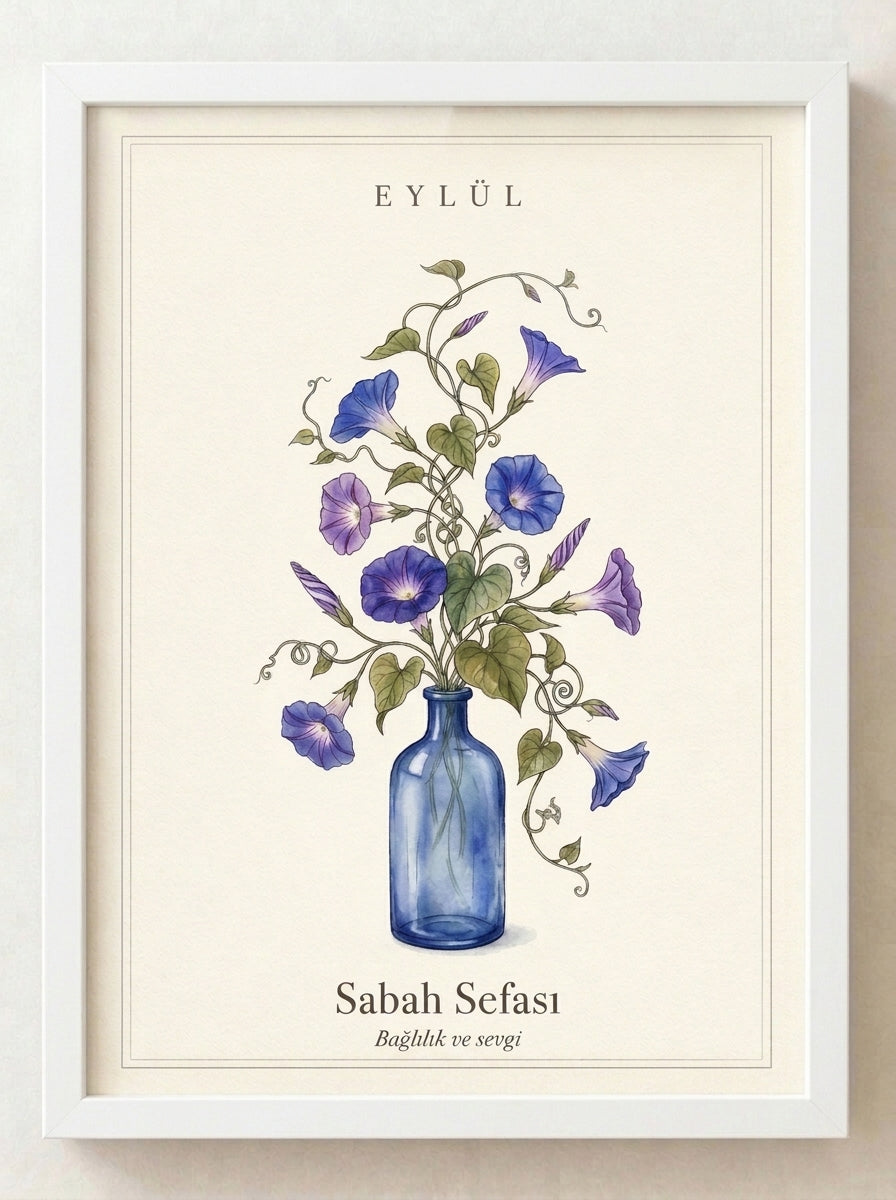 Botanik Çiçek Tablosu – Çiçek Koleksiyonu No. [01] | Çerçeveli Tablo 30x40
