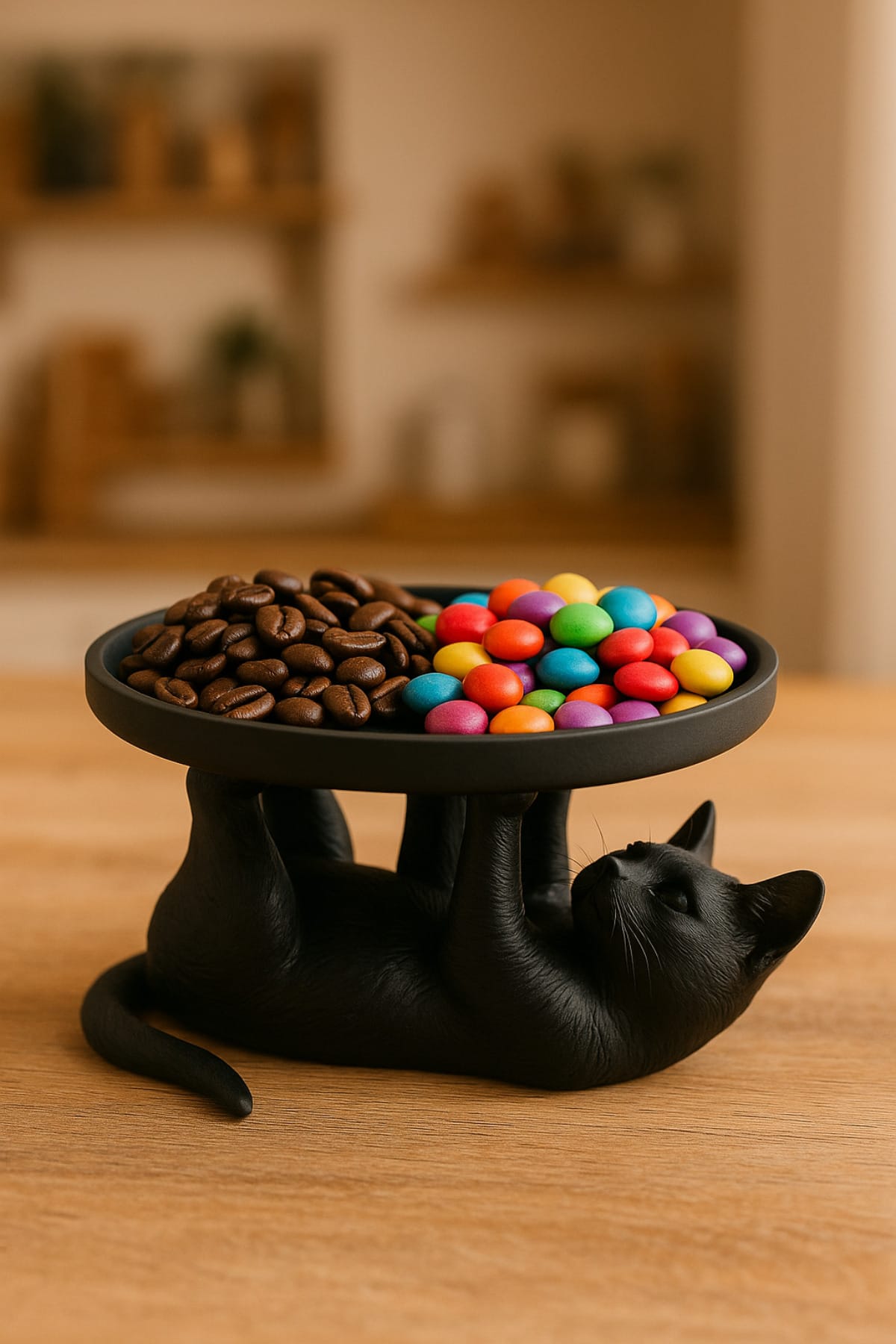 Kedi Sunumluk Tabak Siyah 14 x 14