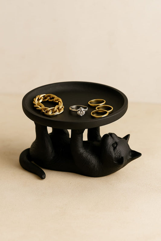 Kedi Sunumluk Tabak Siyah 14 x 14