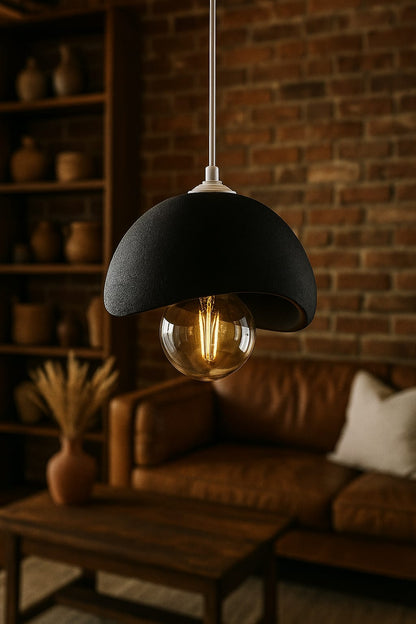 Beton Görünümlü İskandinav Avize Siyah