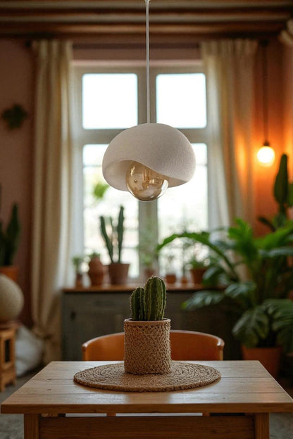 Tekli Beton Görünümlü Avize Beyaz