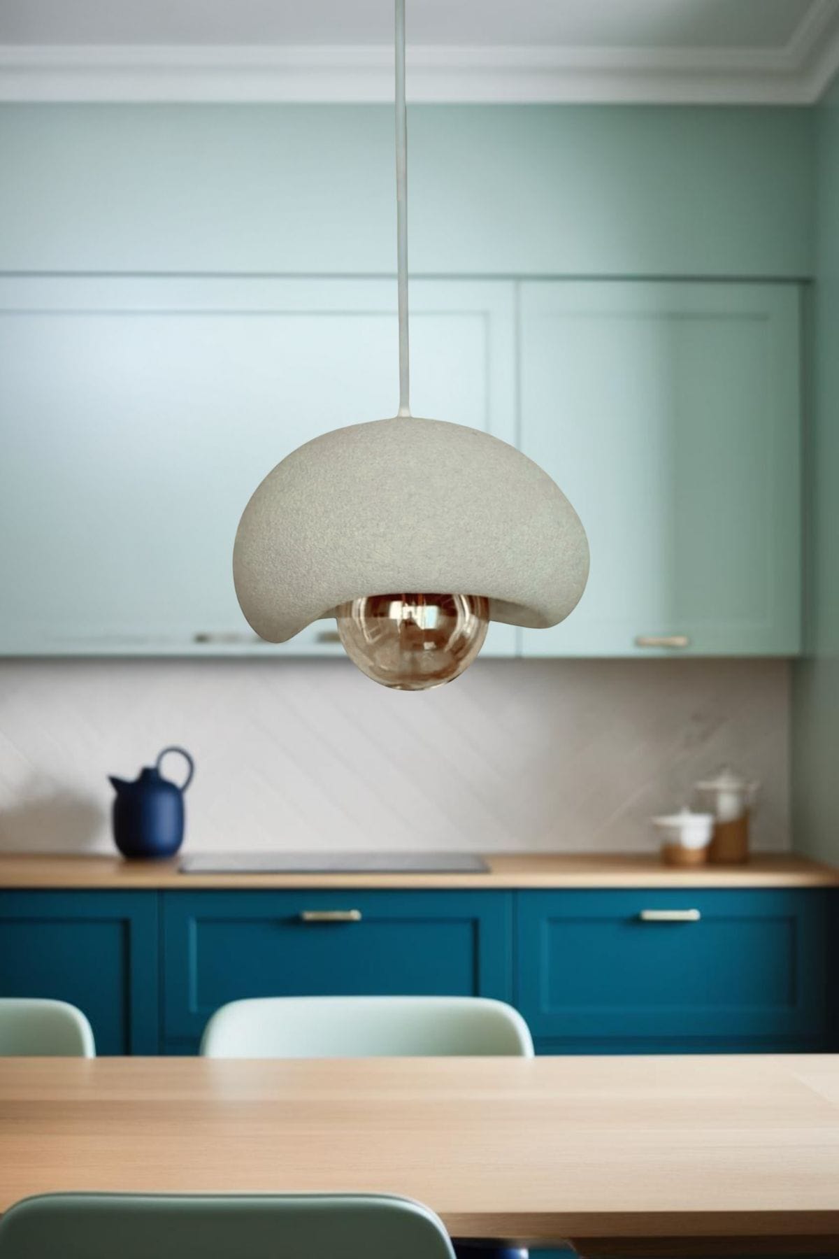 Tekli Beton Görünümlü Avize Beyaz