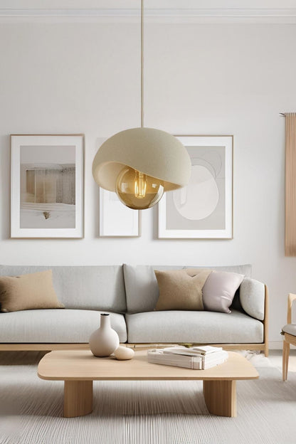 Tekli Beton Görünümlü Avize Beyaz