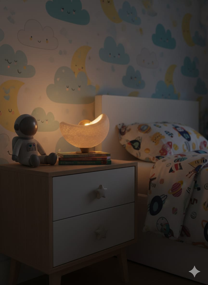 Luna Tasarım Masa Lambası Beyaz & Bronz Detaylı Modern Abajur 20 x 37 cm