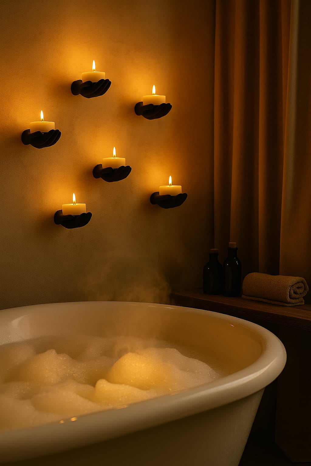 5li El Figür Duvar Mumluk 12 x 9 cm- Led Mumlar Hediye