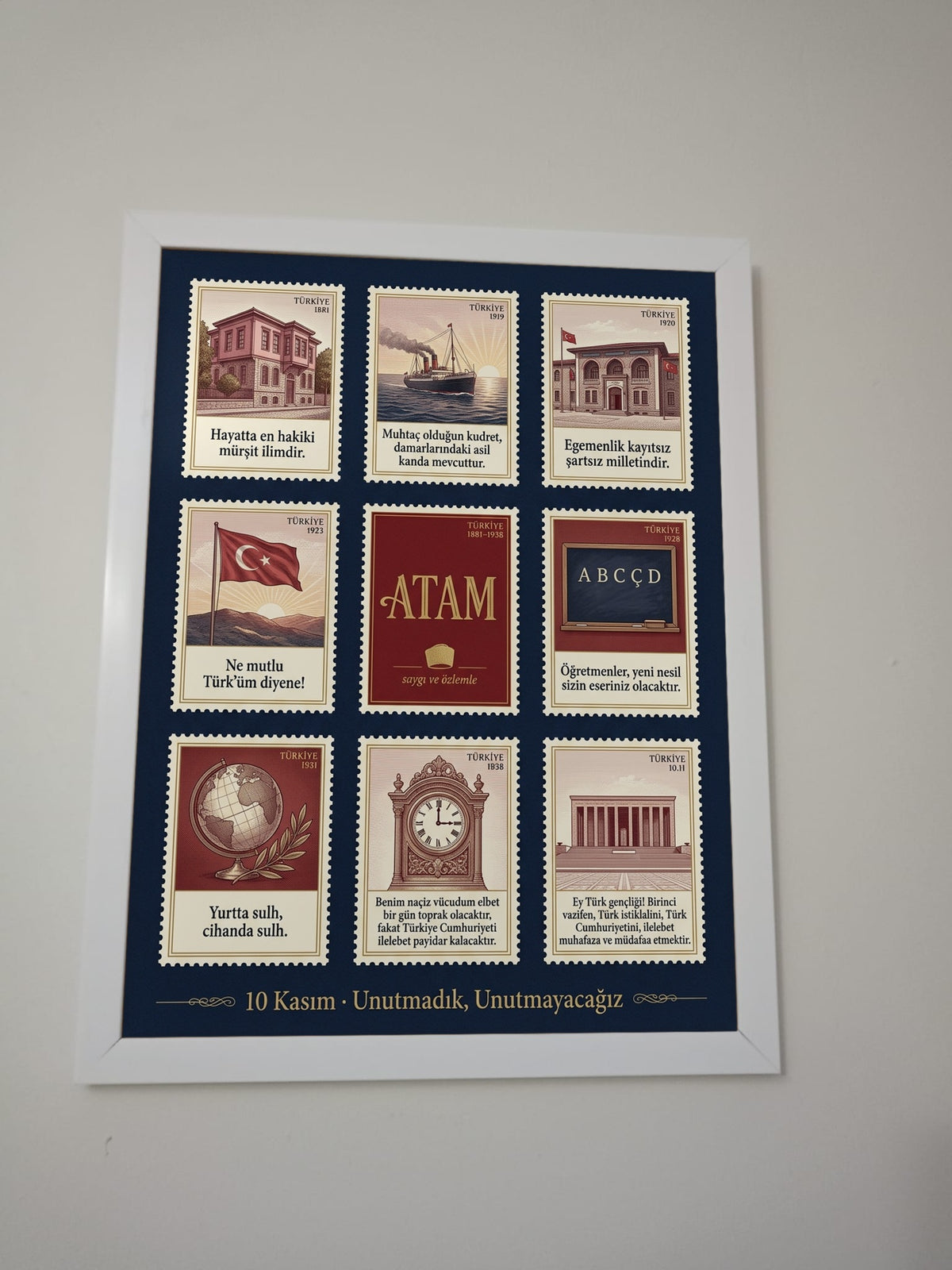 Kişiye Özel Pul Koleksiyonu Tablosu – İsme Özel Çerçeveli Tablo 30x40 | Doğum Günü, Sevgiliye, Anneye, Arkadaşa Hediye